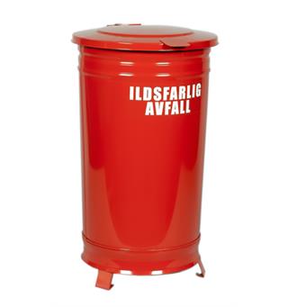Avfallsbeholder 70L u/Pedal (Ildsf.) f. Ildsfarlig avfall